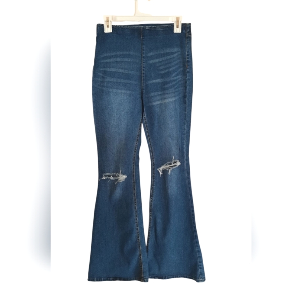Tinseltown Pull-on Flared Jeans Stretch Waist